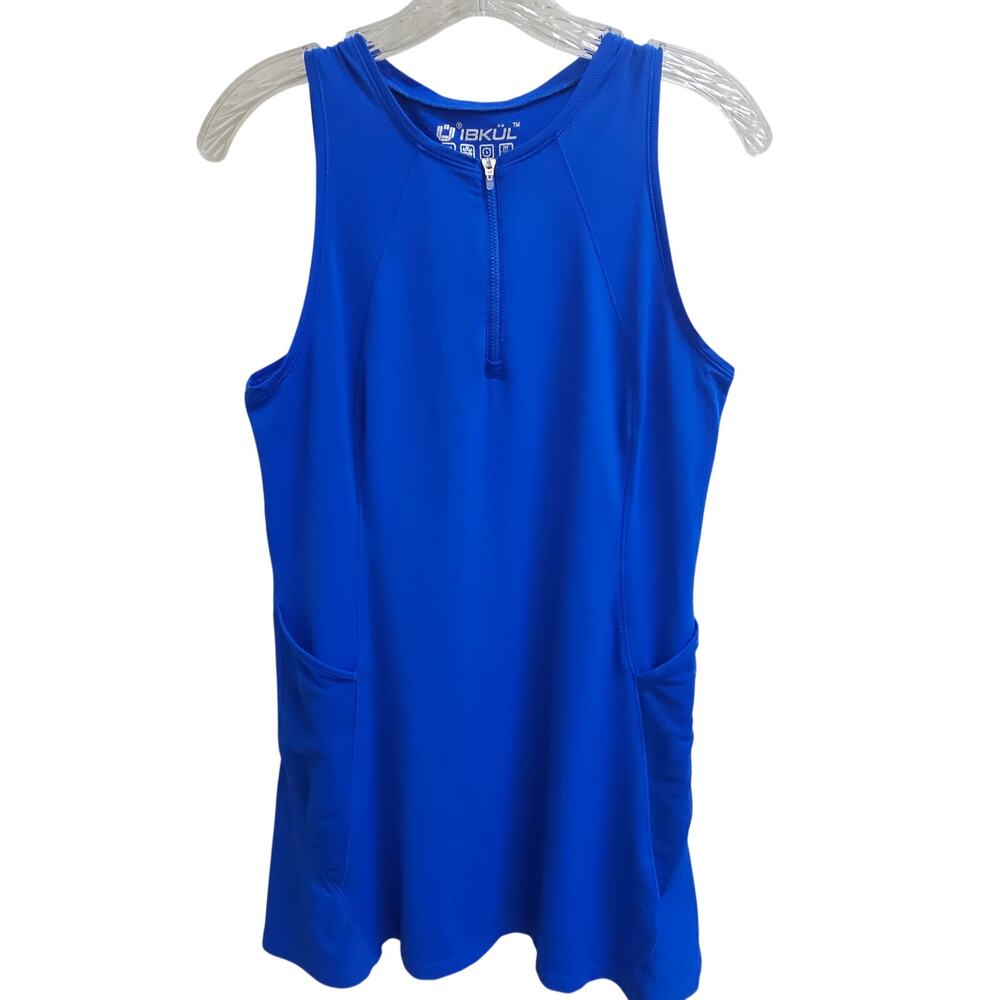 IBKUL Blue Sleeveless Tank Dress UPF 50+ Quick Dry Golf Tennis Pickleball M